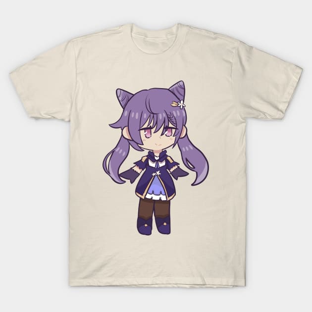 Genshin Impact Chibi Keqing Fan Art T-Shirt by UwU Kitty